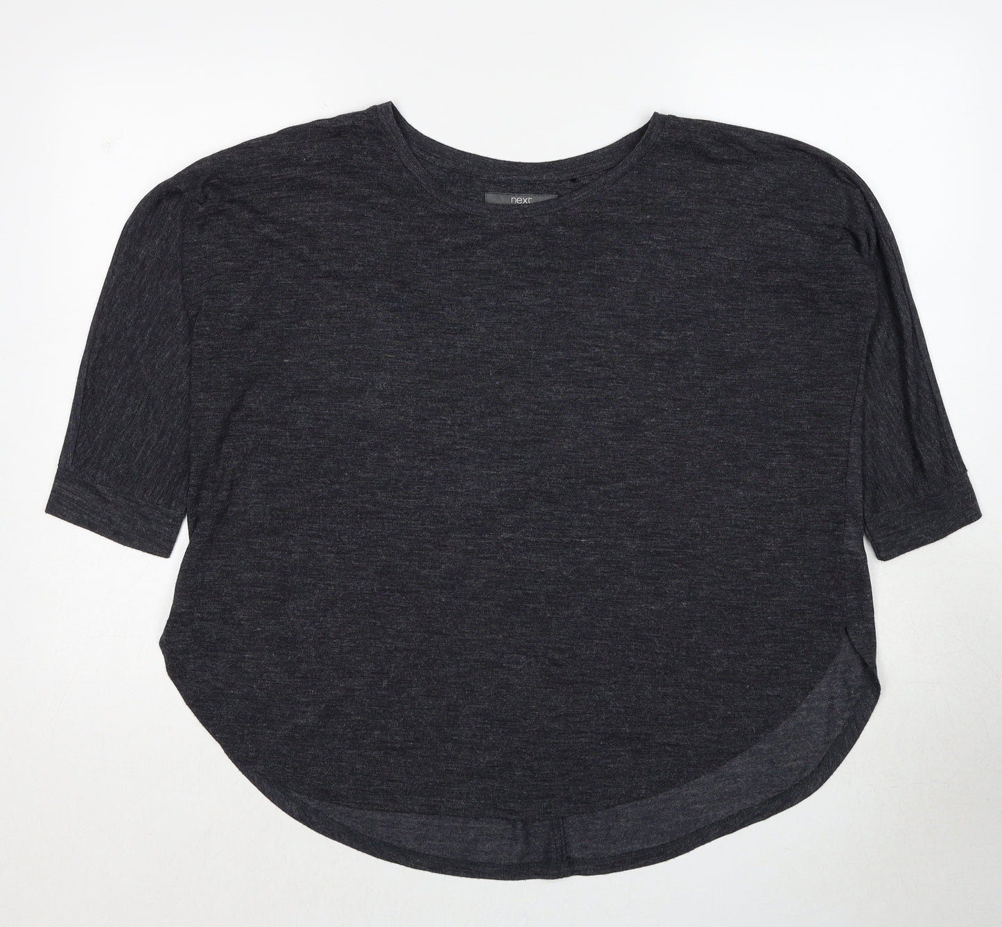 NEXT Womens Grey Polyester Basic Blouse Size 10 Round Neck