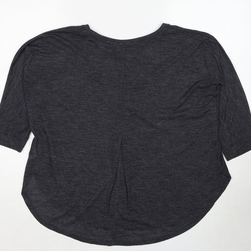 NEXT Womens Grey Polyester Basic Blouse Size 10 Round Neck