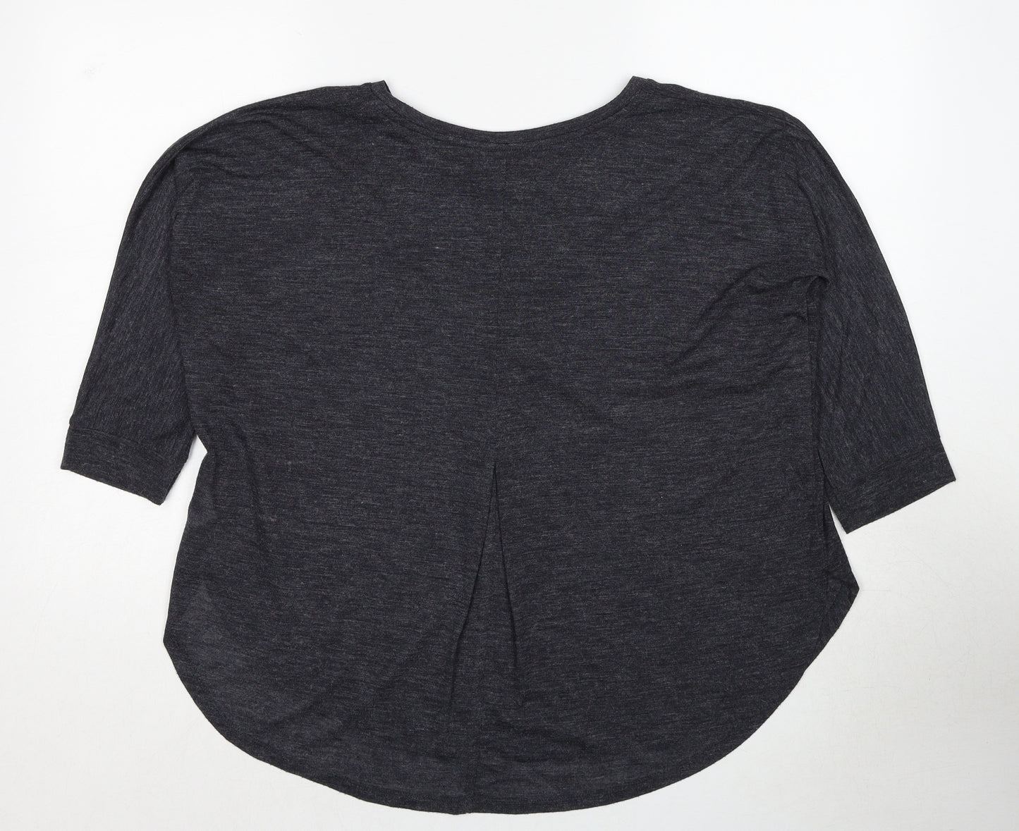 NEXT Womens Grey Polyester Basic Blouse Size 10 Round Neck