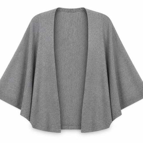 Oasis Womens Grey V-Neck Herringbone Acrylic Cardigan Jumper One Size