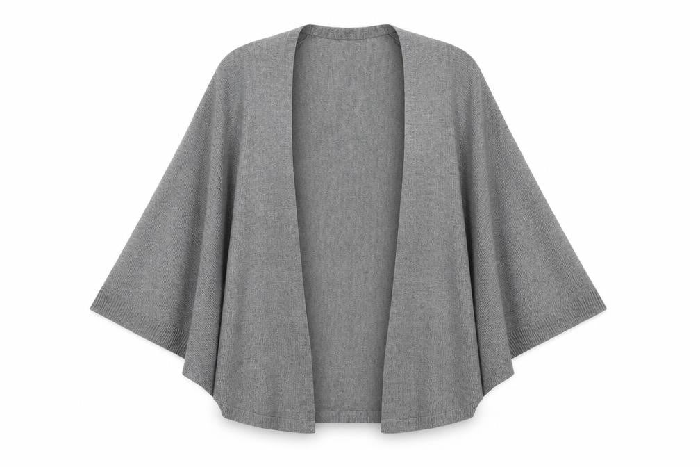Oasis Womens Grey V-Neck Herringbone Acrylic Cardigan Jumper One Size