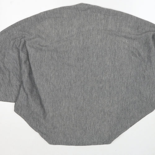 Oasis Womens Grey V-Neck Herringbone Acrylic Cardigan Jumper One Size