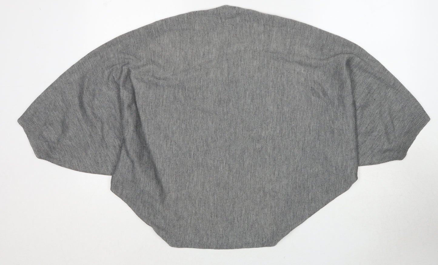 Oasis Womens Grey V-Neck Herringbone Acrylic Cardigan Jumper One Size