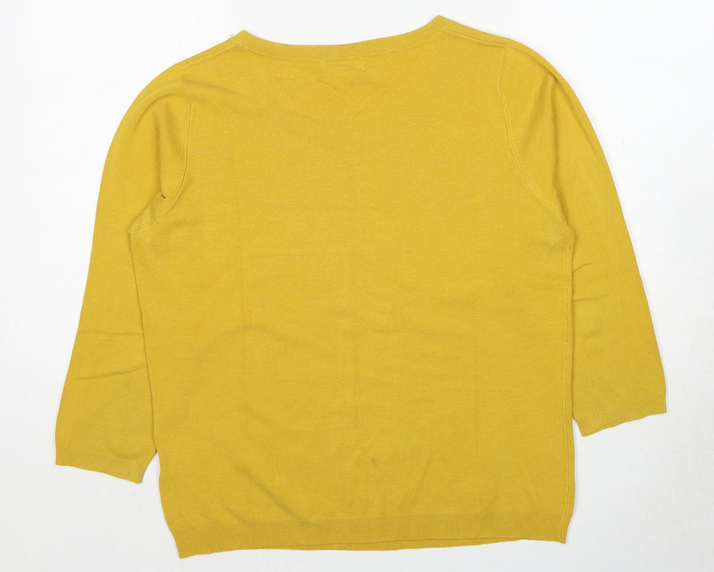 Linea Womens Yellow Round Neck Viscose Pullover Jumper Size XL