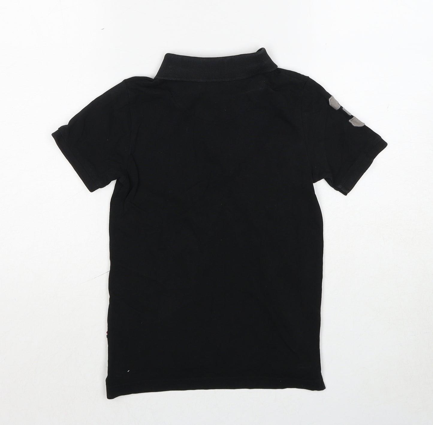 US Polo Assn. Boys Black Cotton Basic Polo Size 7-8 Years Collared Pullover
