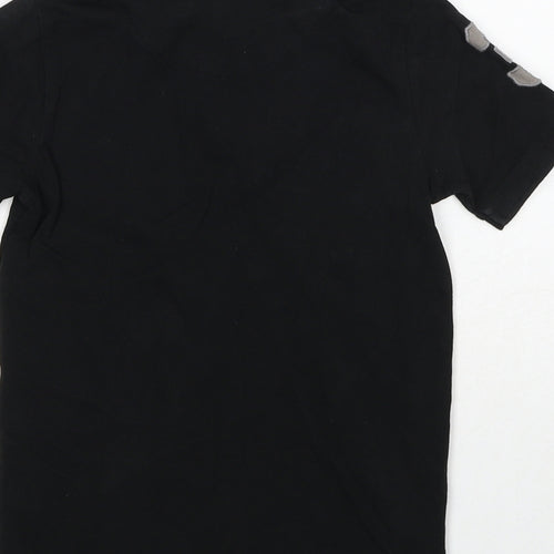 US Polo Assn. Boys Black Cotton Basic Polo Size 7-8 Years Collared Pullover