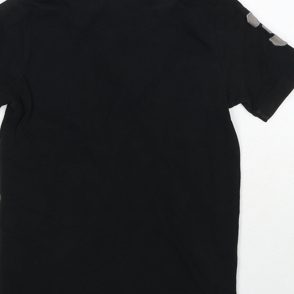 US Polo Assn. Boys Black Cotton Basic Polo Size 7-8 Years Collared Pullover