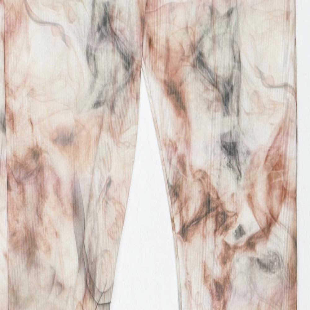 Boohoo Womens Beige Geometric Polyester Trousers Size 8 Regular