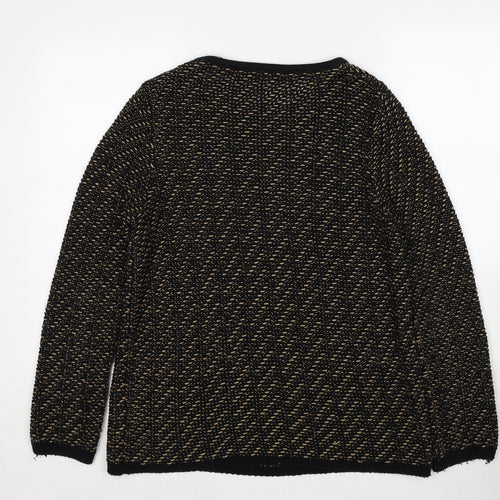 Marks and Spencer Womens Black Round Neck Acrylic Pullover Jumper Size 12