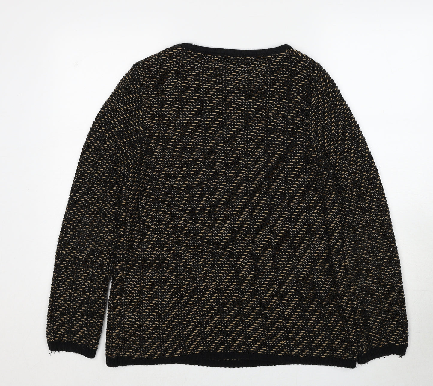Marks and Spencer Womens Black Round Neck Acrylic Pullover Jumper Size 12