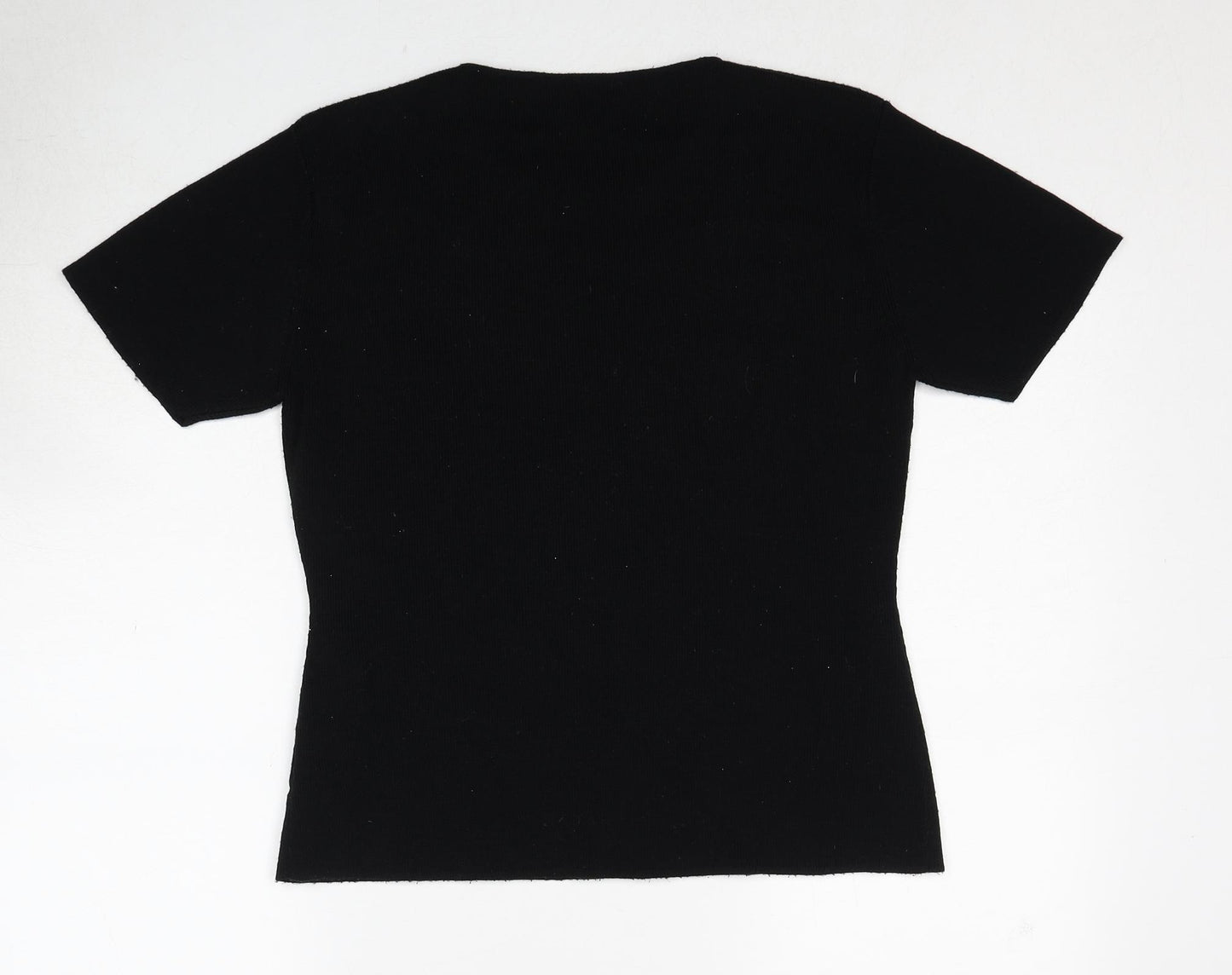 Berkertex Womens Black Round Neck Acrylic Pullover Jumper Size 10 - Size 10-12