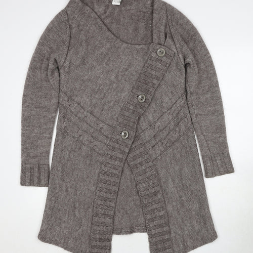 Kaliko Womens Brown V-Neck Polyester Cardigan Jumper Size M