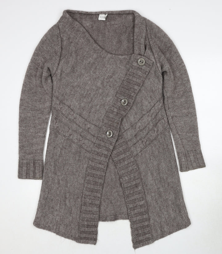 Kaliko Womens Brown V-Neck Polyester Cardigan Jumper Size M