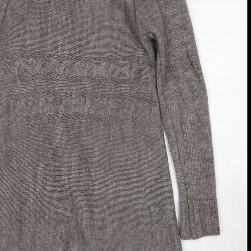 Kaliko Womens Brown V-Neck Polyester Cardigan Jumper Size M