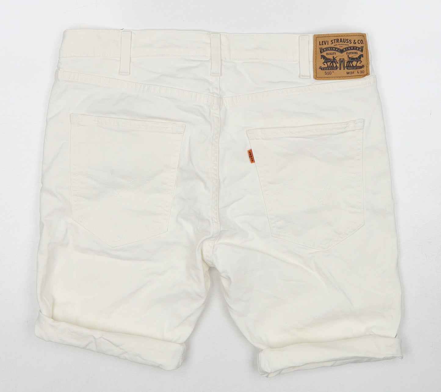 Levi's Mens White Cotton Chino Shorts Size 34 in Regular Zip