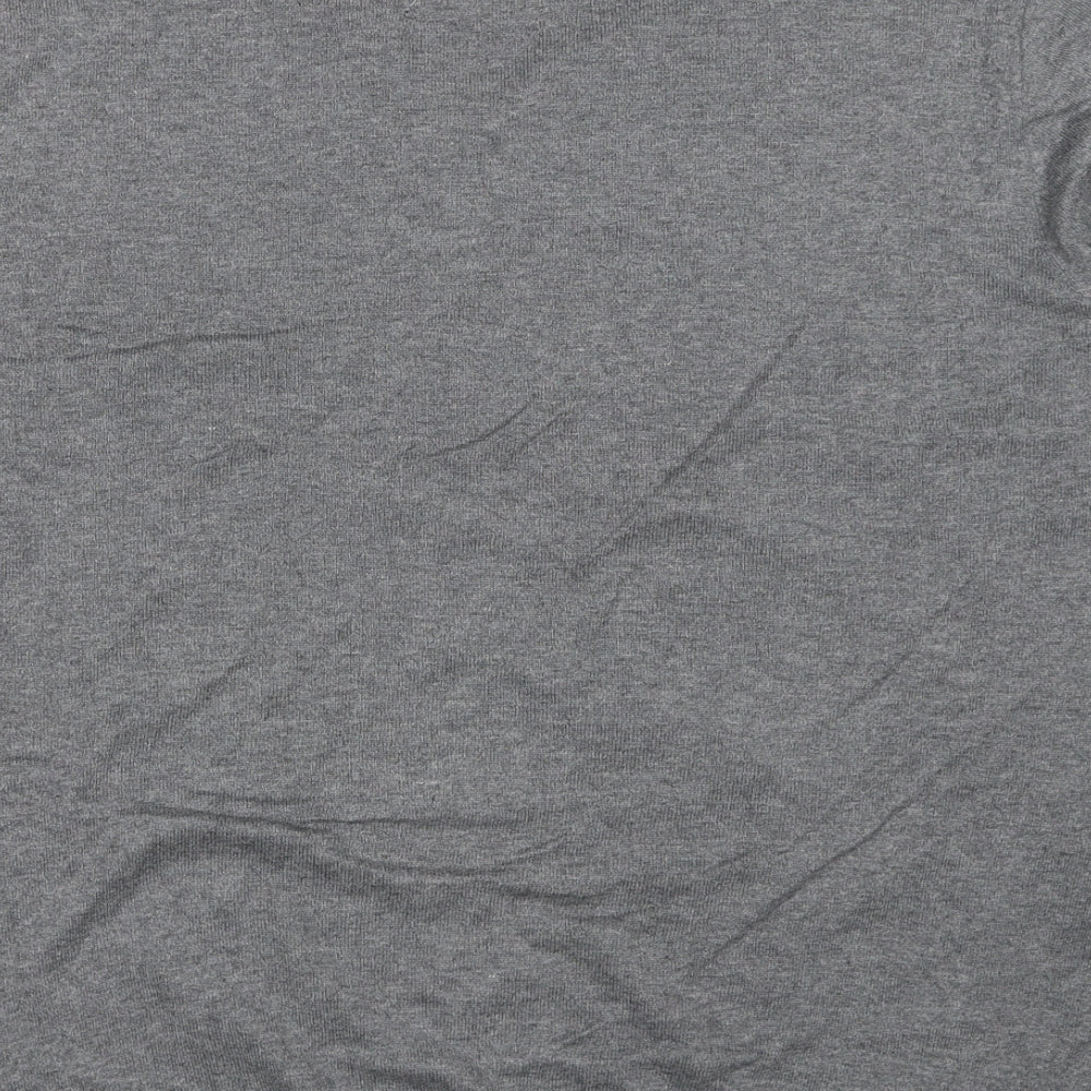 Jasper Conran Mens Grey V-Neck Cotton Pullover Jumper Size L Long Sleeve