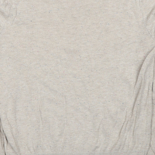 H&M Womens Beige Round Neck Viscose Pullover Jumper Size S