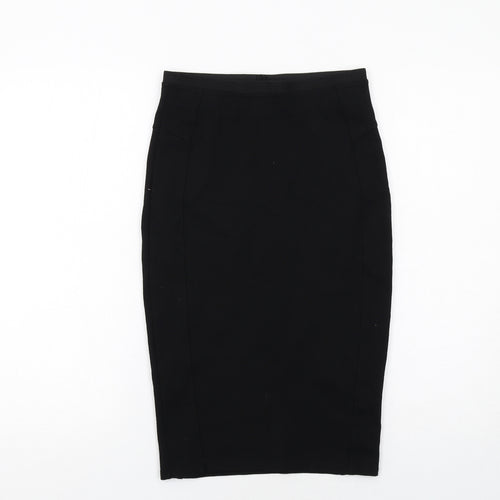 River Island Womens Black Viscose Bandage Skirt Size 8