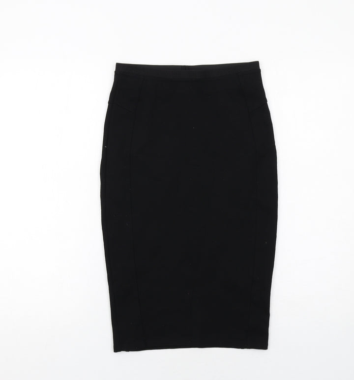 River Island Womens Black Viscose Bandage Skirt Size 8