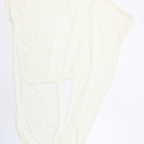 Zara Womens Ivory Polyester Basic Blouse Size M Round Neck - Dipped Hem