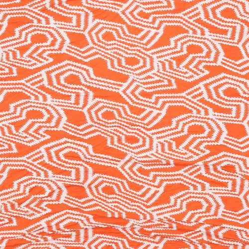 NEXT Womens Orange V-Neck Geometric Viscose Cardigan Jumper Size M