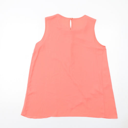 Roman Womens Orange Polyester Basic Blouse Size 14 Round Neck - Embellished Neckline