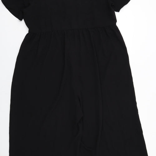 ASOS Womens Black Polyester Jumpsuit One-Piece Size 18 Button