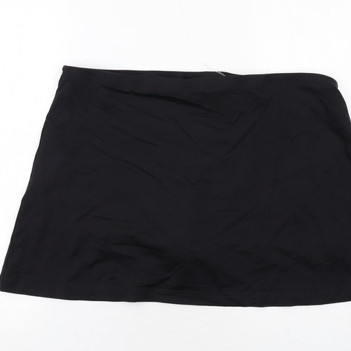David Luke Womens Black Nylon Mini Skirt Size 14 Regular Pull On