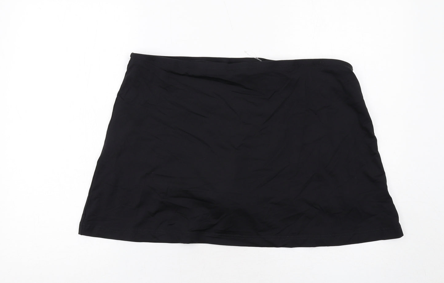 David Luke Womens Black Nylon Mini Skirt Size 14 Regular Pull On