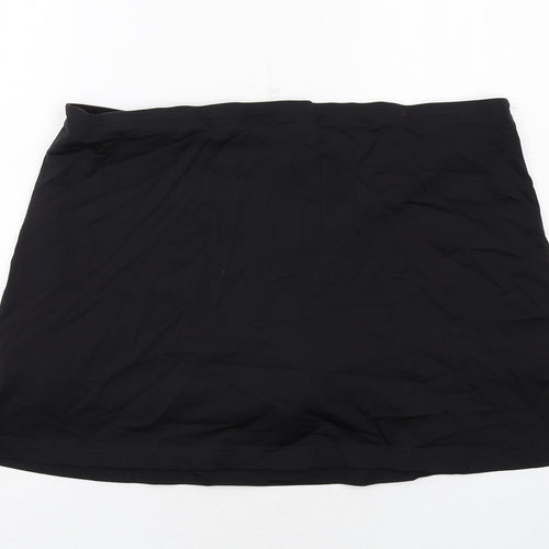 David Luke Womens Black Nylon Mini Skirt Size 14 Regular Pull On