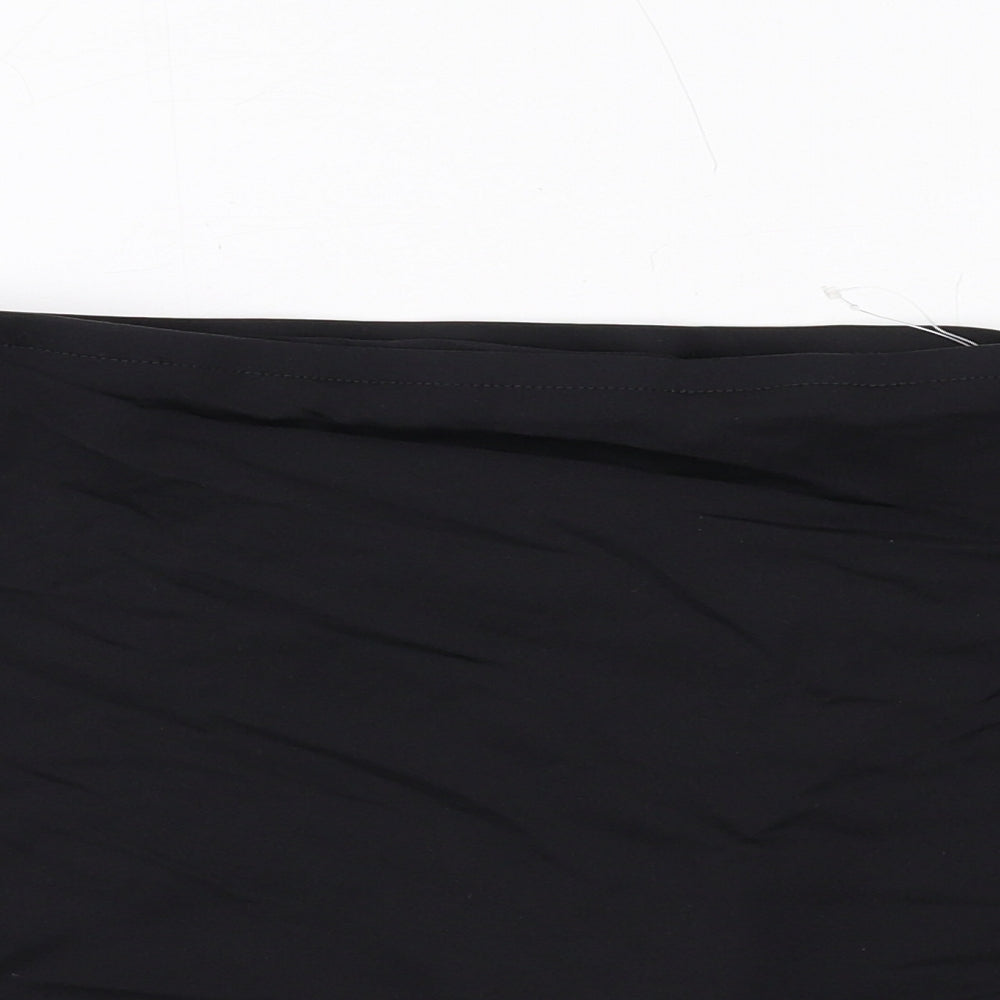 David Luke Womens Black Nylon Mini Skirt Size 14 Regular Pull On