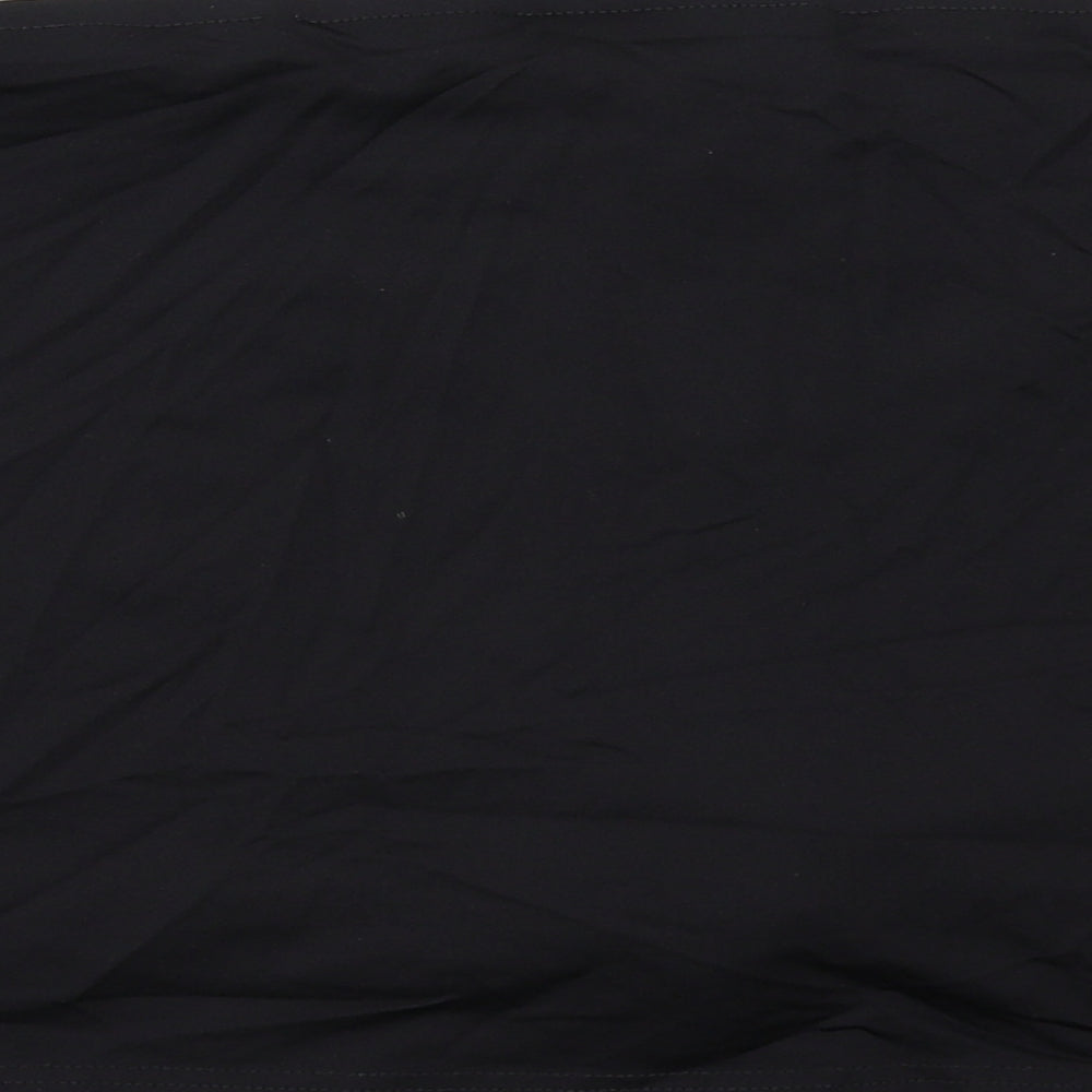 David Luke Womens Black Nylon Mini Skirt Size 14 Regular Pull On