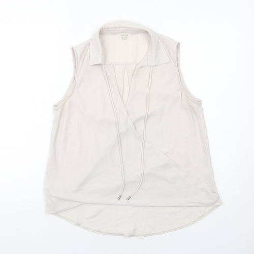 River Island Womens Grey Polyester Basic Tank Size 10 Collared