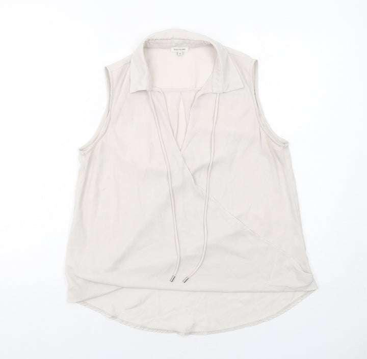 River Island Womens Grey Polyester Basic Tank Size 10 Collared