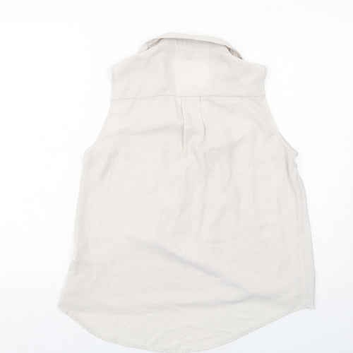 River Island Womens Grey Polyester Basic Tank Size 10 Collared