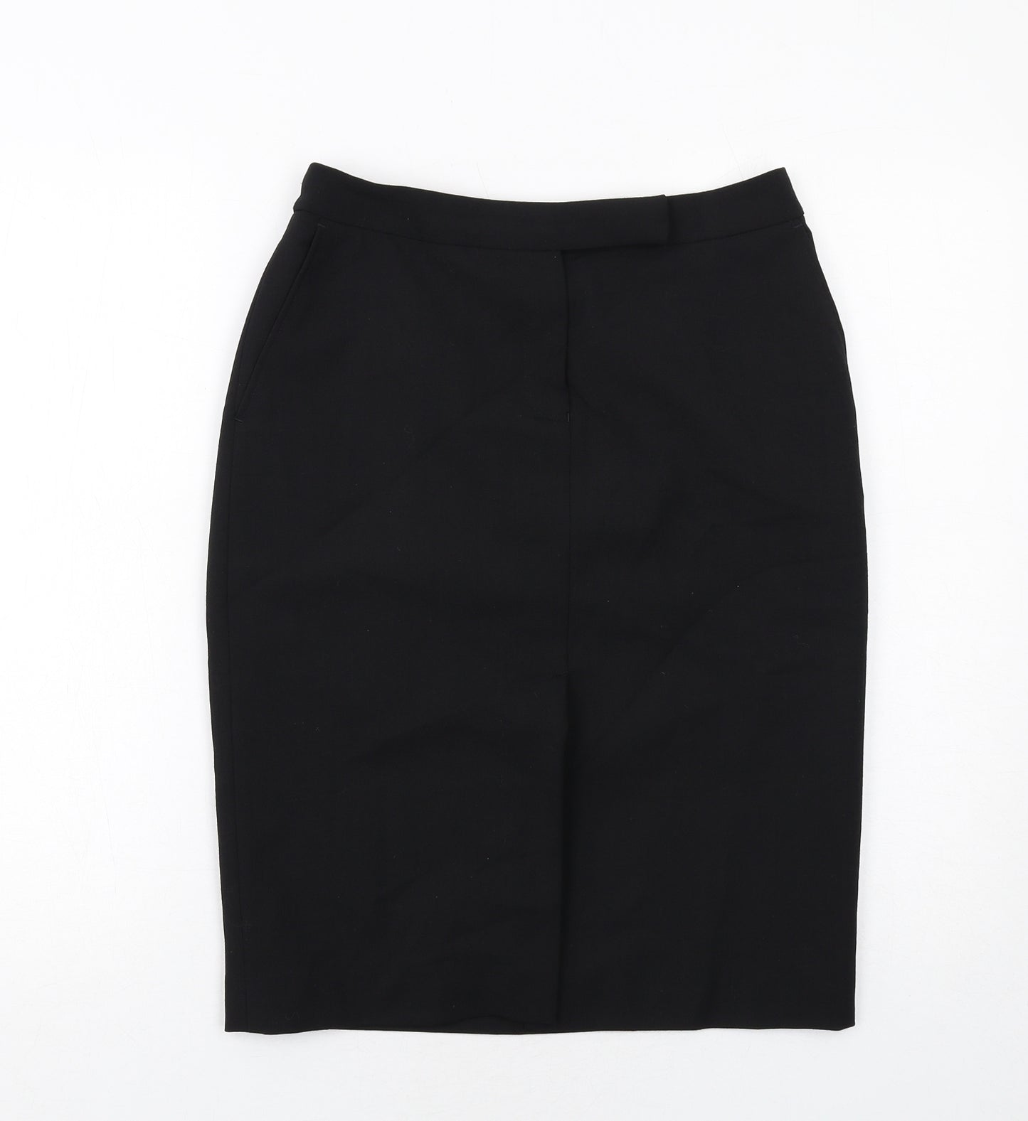 Per Una Womens Black Polyester A-Line Skirt Size 10 Zip