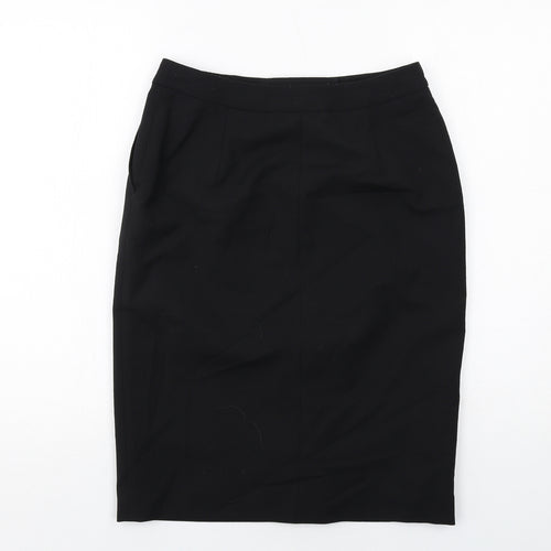 Per Una Womens Black Polyester A-Line Skirt Size 10 Zip