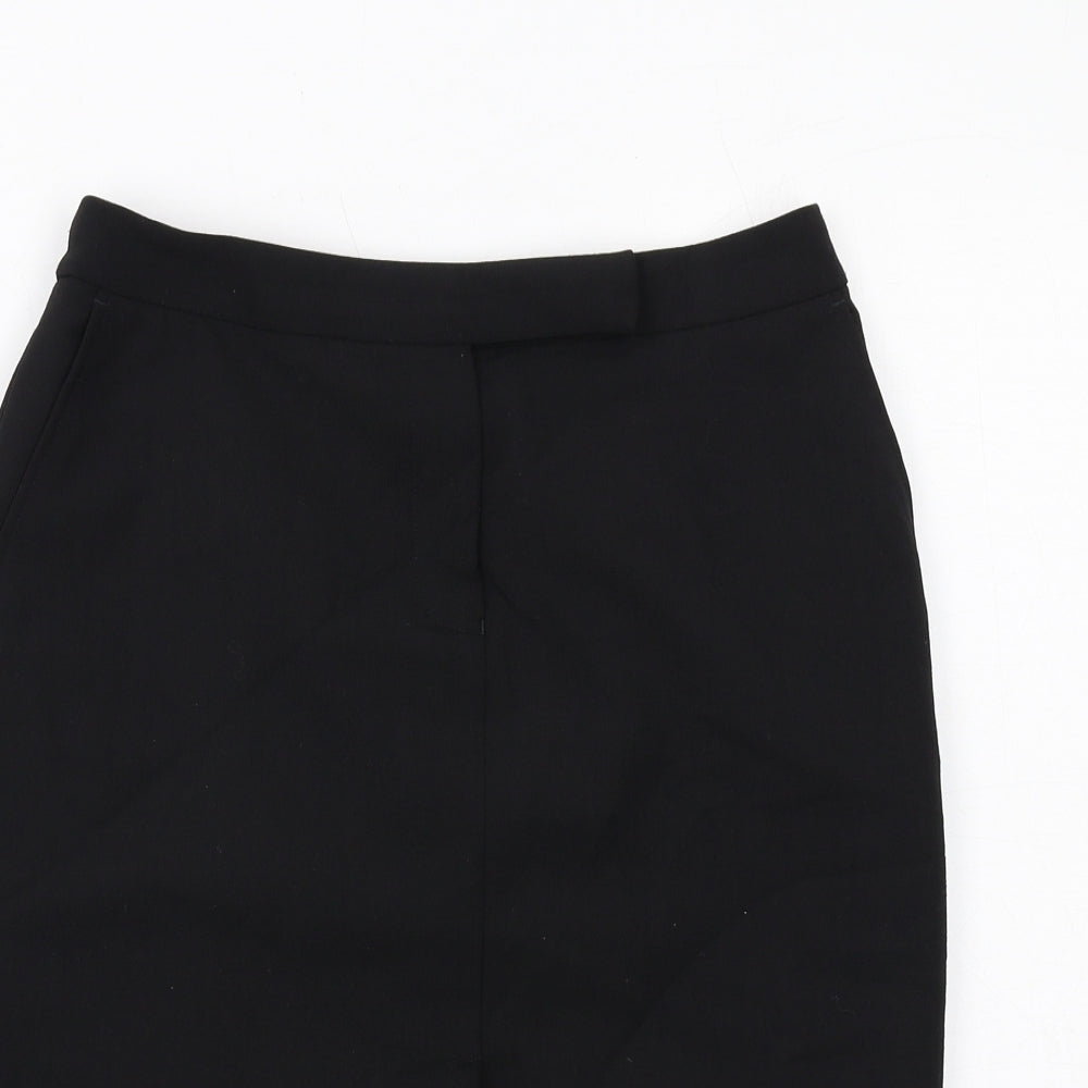 Per Una Womens Black Polyester A-Line Skirt Size 10 Zip