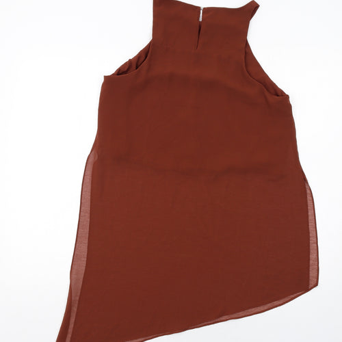 River Island Womens Beige Polyester Basic Tank Size 12 Round Neck