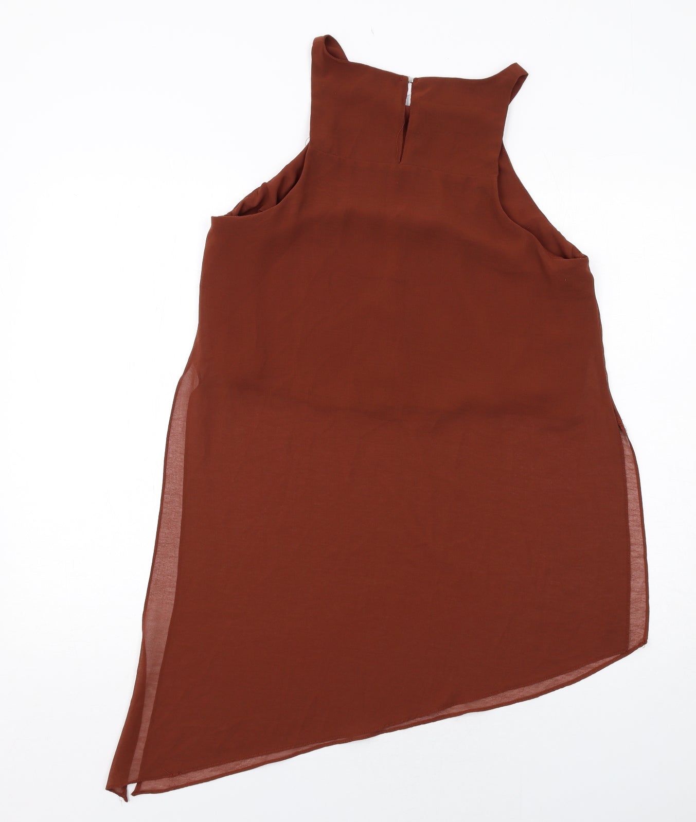 River Island Womens Beige Polyester Basic Tank Size 12 Round Neck