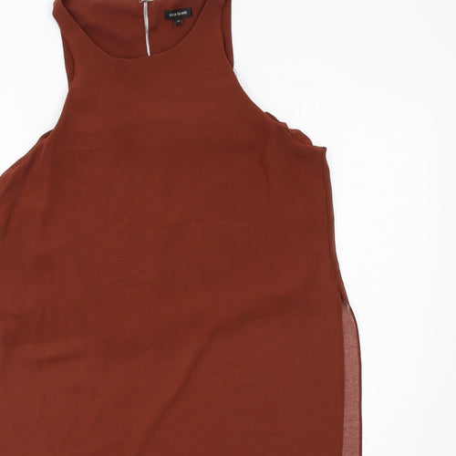 River Island Womens Beige Polyester Basic Tank Size 12 Round Neck