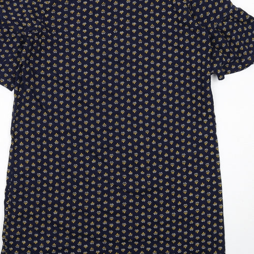 Fat Face Womens Blue Geometric Cotton A-Line Size 12 Round Neck Pullover