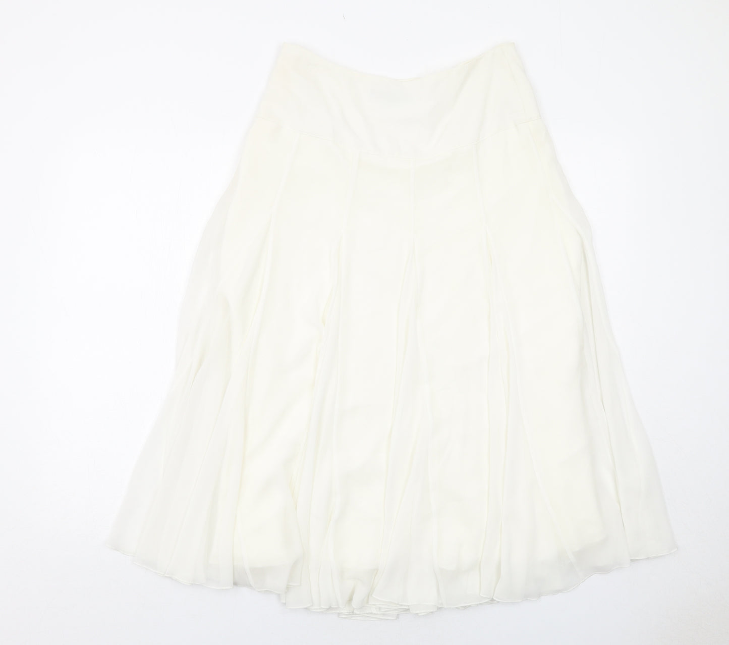 Coast Womens White Polyester Swing Skirt Size 10 Zip