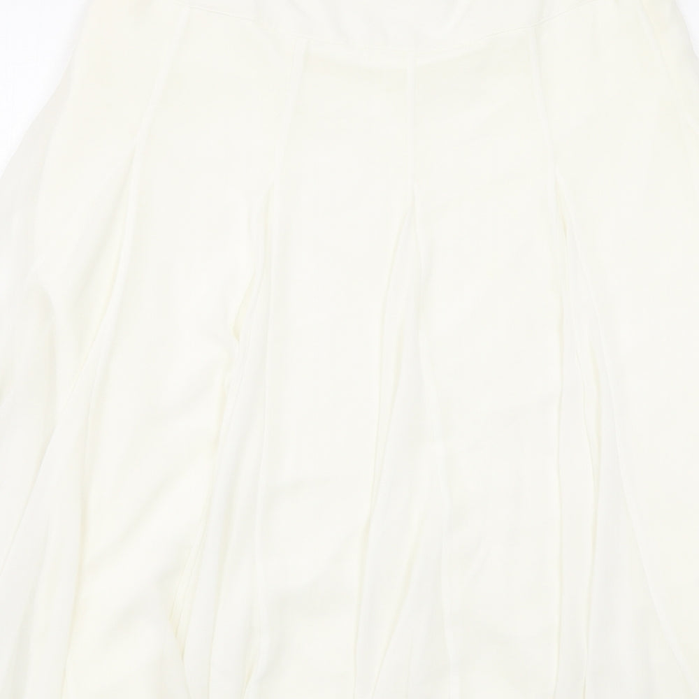 Coast Womens White Polyester Swing Skirt Size 10 Zip