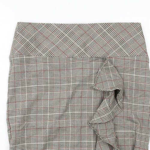 Sweewe Womens Beige Plaid Viscose Trumpet Skirt Size M Zip