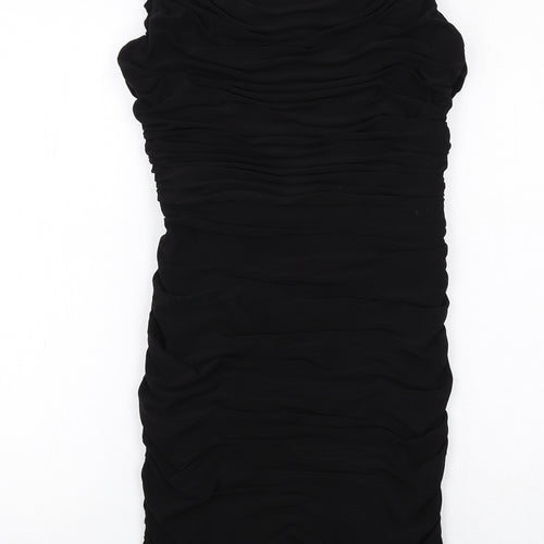 Phase Eight Womens Black Polyester Shift Size 8 Round Neck Zip