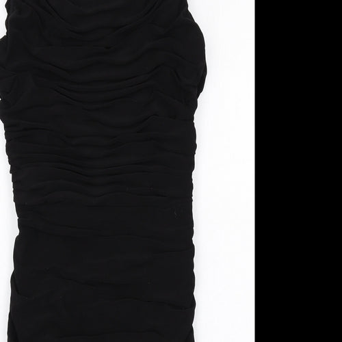 Phase Eight Womens Black Polyester Shift Size 8 Round Neck Zip
