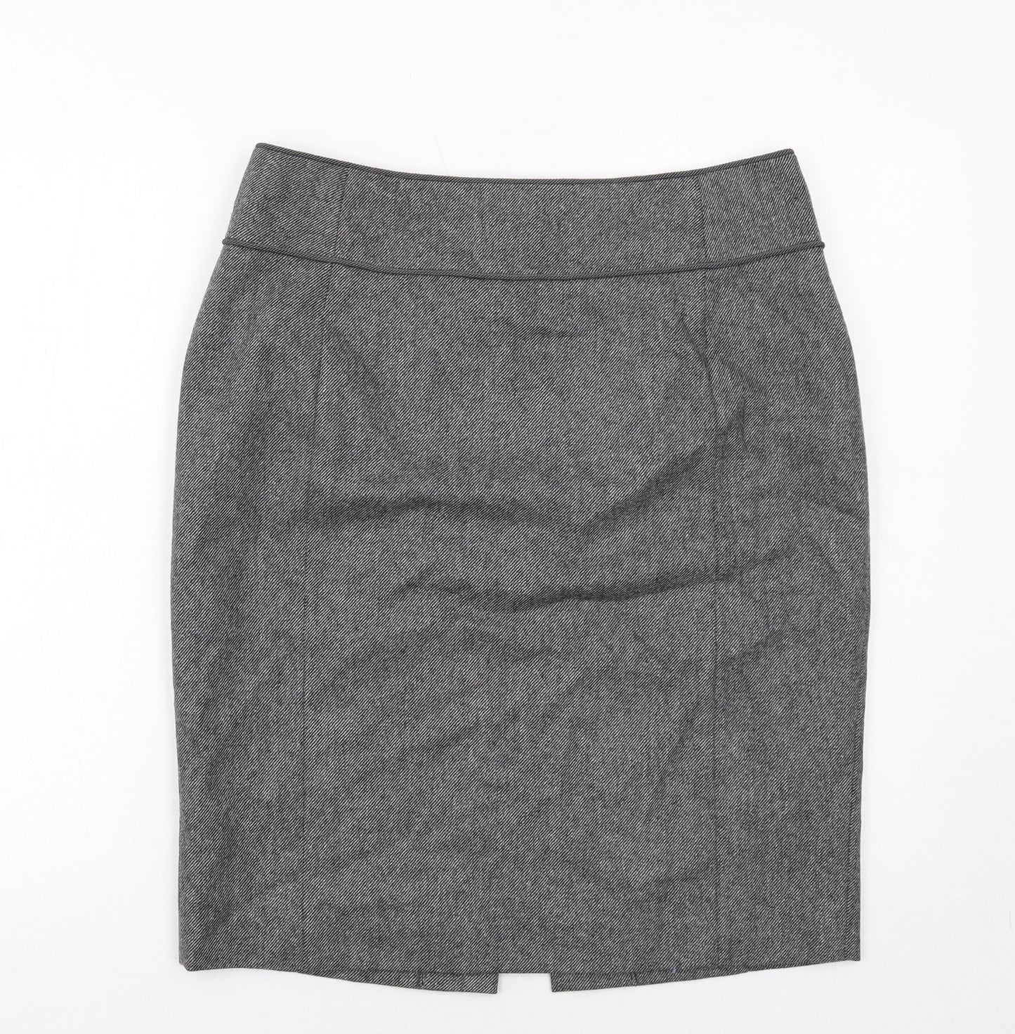 L.K. Bennett Womens Grey Wool A-Line Skirt Size 14 Zip