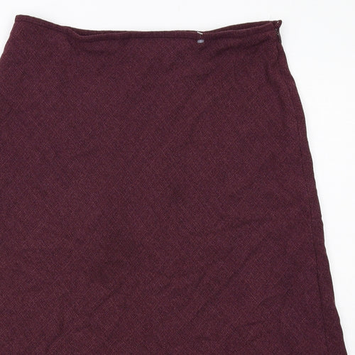 EWM Womens Purple Polyester Swing Skirt Size 18 Zip