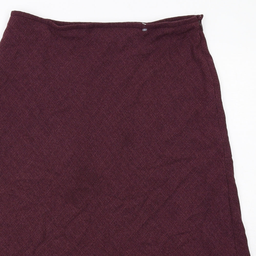 EWM Womens Purple Polyester Swing Skirt Size 18 Zip